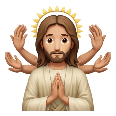 jesus praying with 8 arms sticker