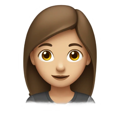 girl with brown hair to her shoulders doing a heart sticker