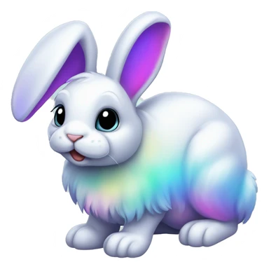 Iridescent floppy bunny sticker