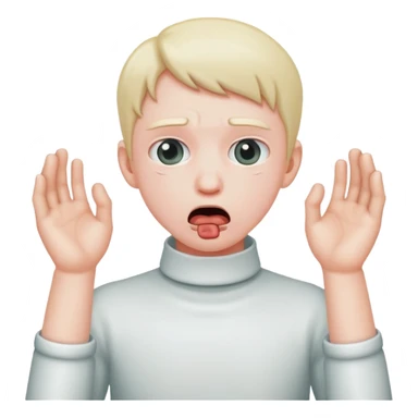 person chocking themselves with hands sticker