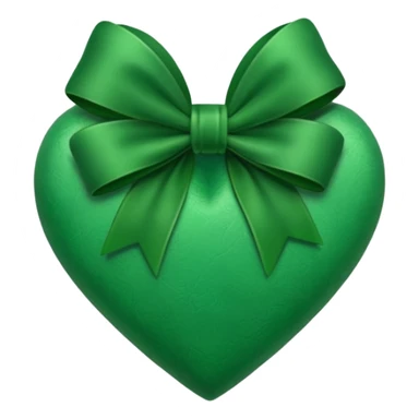 heart with a velvet bow, green sticker