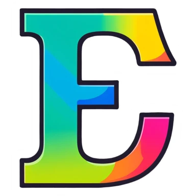 Colorful Gradient Alphabetical Letter “E” sticker