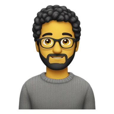 White man with yellow tinted glasses and black hair in a gray jumper sticker