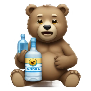 Bear with vodka sticker