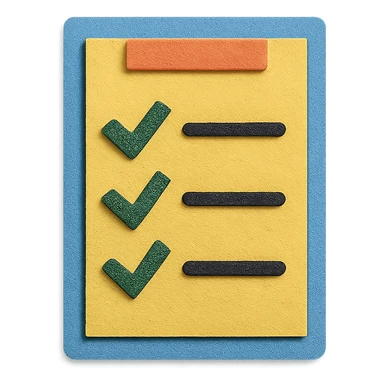 paper craft style checklist with cut-out effect sticker