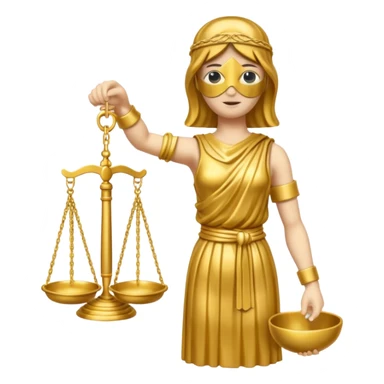 gold Justitia statue sticker