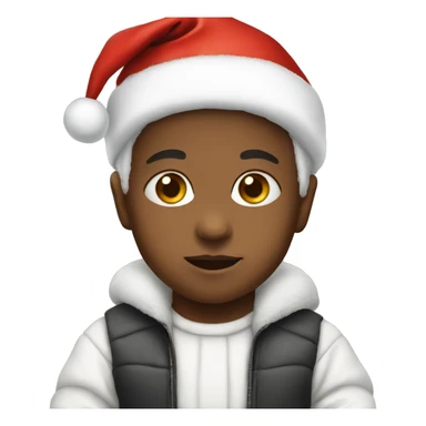 White Baby wearing Santa hat sticker