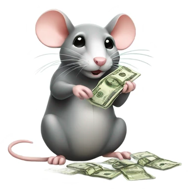Rat counting money  sticker