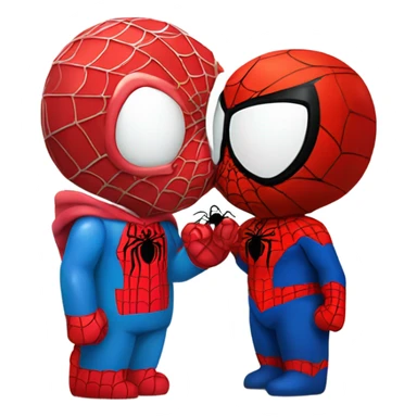 Hello kitty kissing spider man  sticker