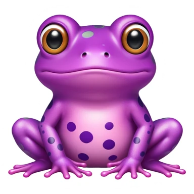 Pink cartoon frog with purple polka dots  sticker