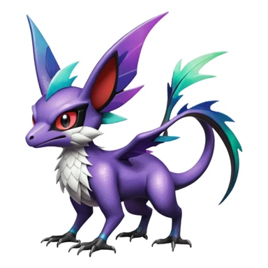 Shiny Noibat-Noivern-Silvally-Fakémon-hybrid-creature (full body)  sticker