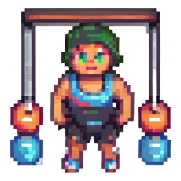 gym, fitness, pixel art sticker