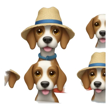 Surfing dog in hat sticker