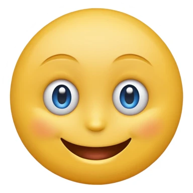 emoji smily face with batting blue eyes sticker