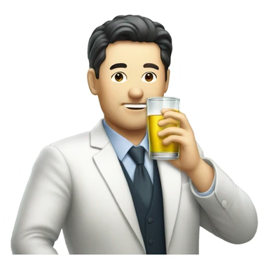 company's boss drinking soju sticker