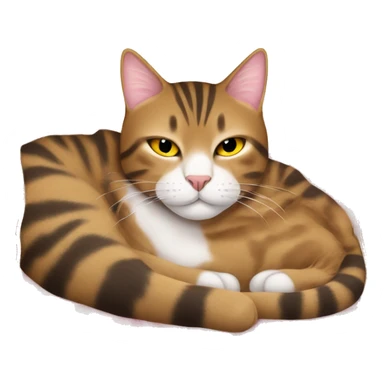 Great tabby cat sleeping on a blanket sticker