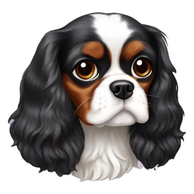 Cavalier King Charles with white bows sticker