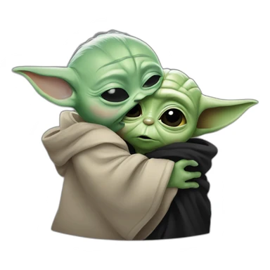 baby yoda hugging darth vader sticker