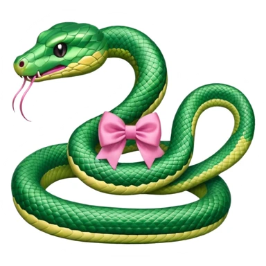 snake with pookie bow sticker
