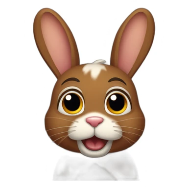 scared brown bunny sticker