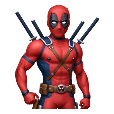 Deadpool with the New England patriots uniform sticker