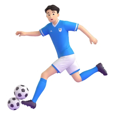 Japanese male high school student playing soccer in sports uniform sticker