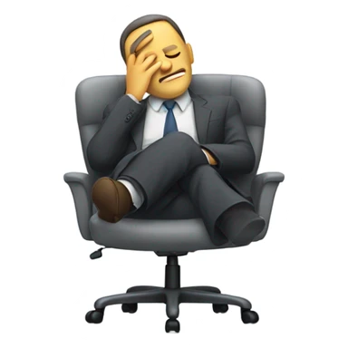 Guy sleeping in office chair sticker