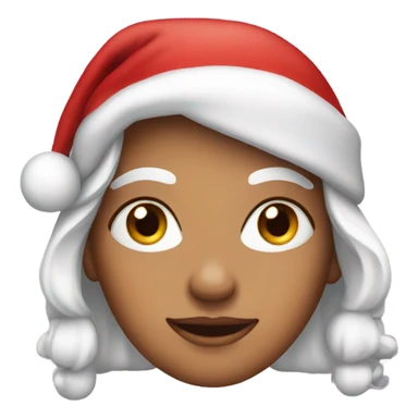 Female santa face sticker