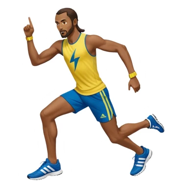 jesus in adidas clothes looking cool doing Usain bolt's move sticker