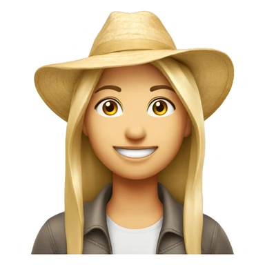 Healthy city living caucasian headshot with sunhat sticker