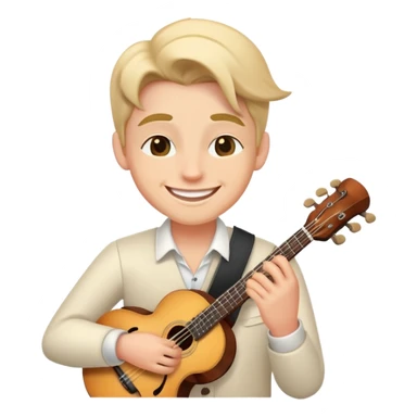 Musician smiling confidently and with a mischievous look, winking sticker