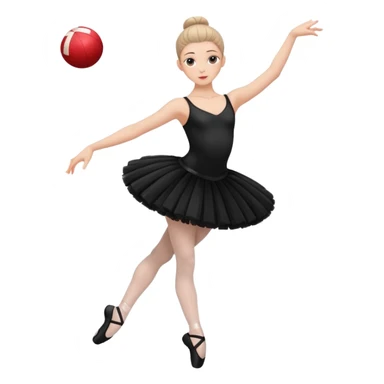 full body balet with black tutu holding ball sticker