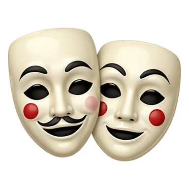 Tragedy and comedy mask happy and sad  sticker