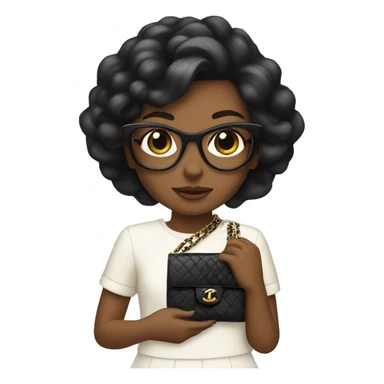 A girl with Chanel bag and a iPhone  sticker