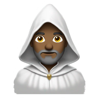 Wizard with all white cloths and pointy hood  sticker
