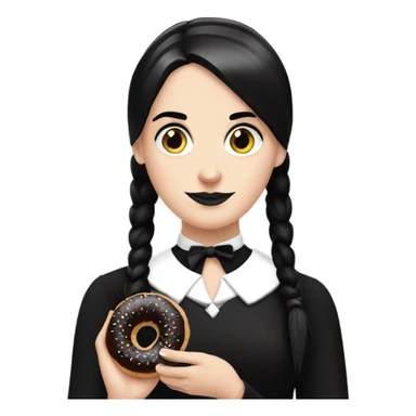 Wednesday with a black donut  sticker