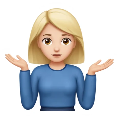 a girl shrugging her shoulders with 6 above her left hand and 7 above her right hand sticker