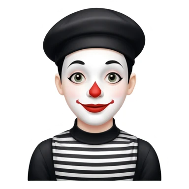 Mime with an mischievous grin sticker