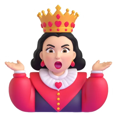 Queen of Hearts from Alice in Wonderland, angry expression, shouting sticker