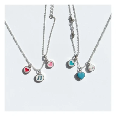 kpop friendship necklace set, cute, expressive, minimal sticker
