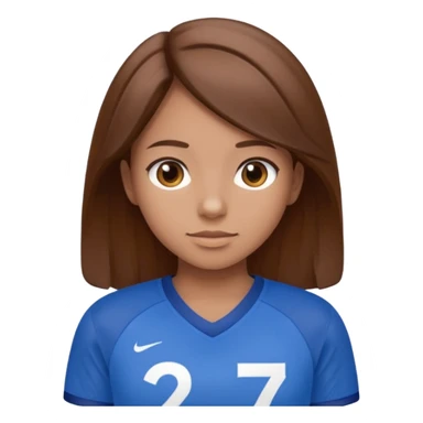 Softball girl number 27 brown hair blue jersey  sticker