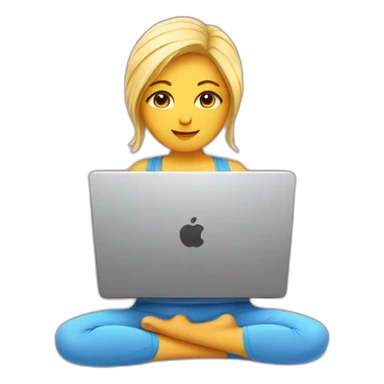 laptop with yoga clothes sticker