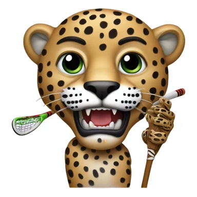 jaguar holding one lacrosse stick sticker