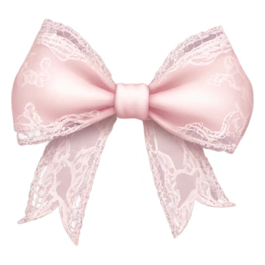 light pink bow with white lace sticker
