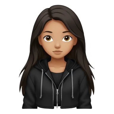  Siyah uzun saçlı ceket giyen esmerimsi kız fazla esmer değil siyah ceket  polar ceket ceket gevşek biraz omzundan çıkıyormuş gibi ve bugday ten rengi soltaraftaki omzundan çıkık sadece içinde de siyah crop var crop omzundan bağlı ve sadece sol omzundan gevşek ceket  sticker