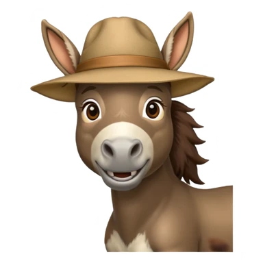 donkey with hat sticker