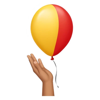 letting go of a yellow red balloon hand  sticker
