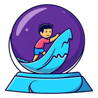  Crystal ball with surfer sticker
