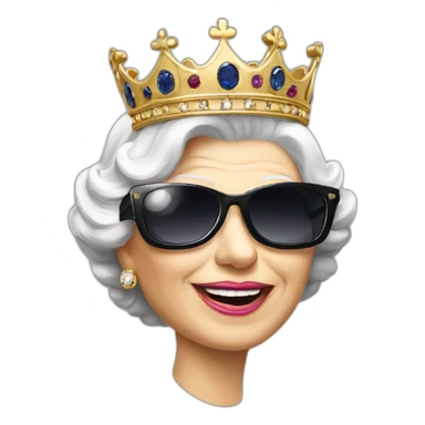 Queen Elizabeth with sunglass sticker