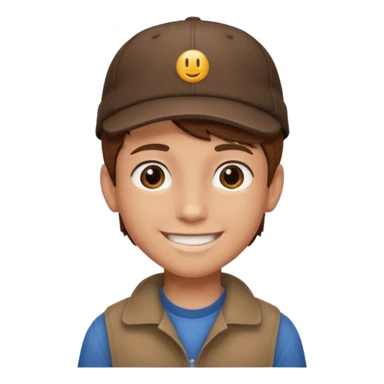 Un niño con gorra pelo castaño  sticker